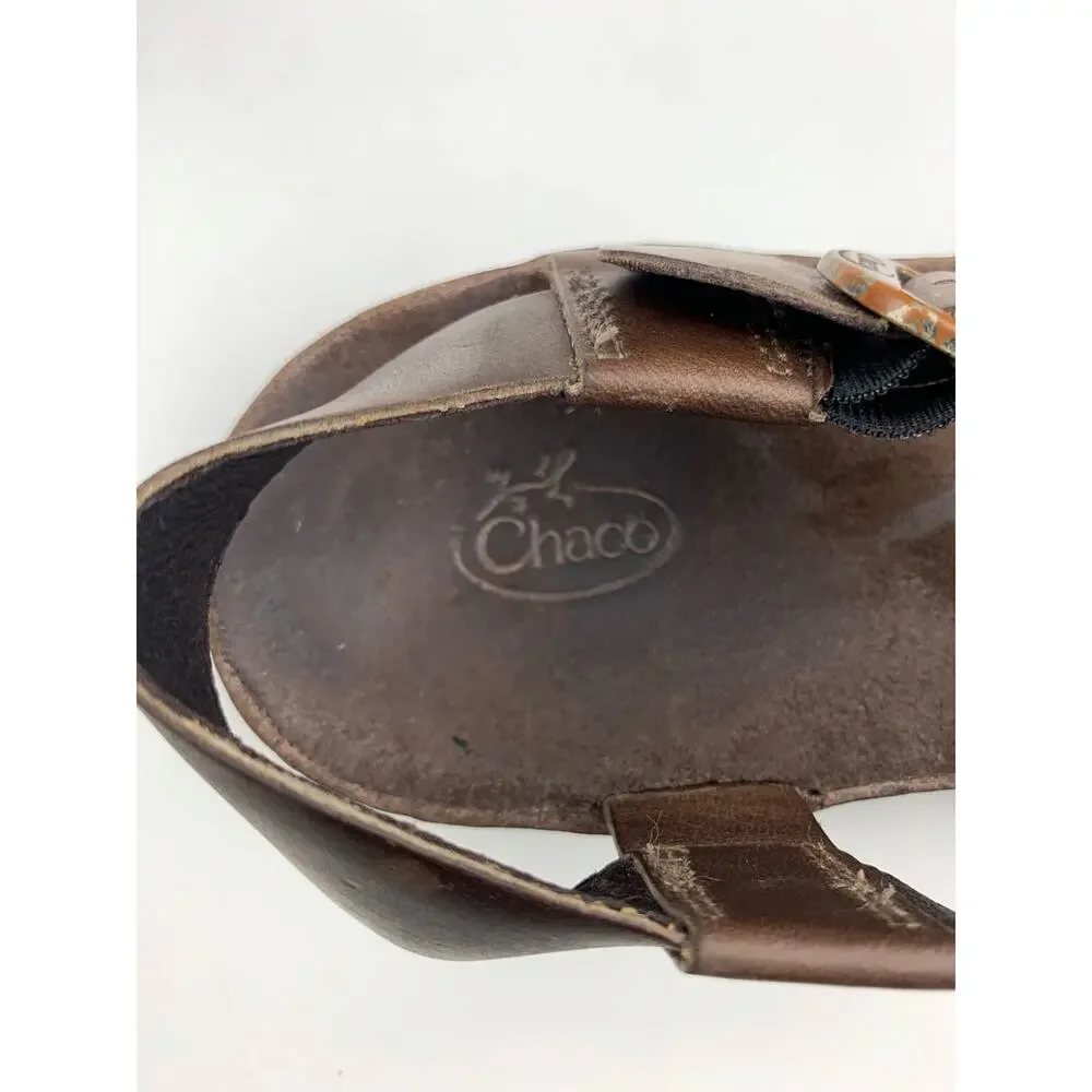 Chaco Wayfarer Sandals Otter Brown Leather Strappy Women's 7 Casual Vacation